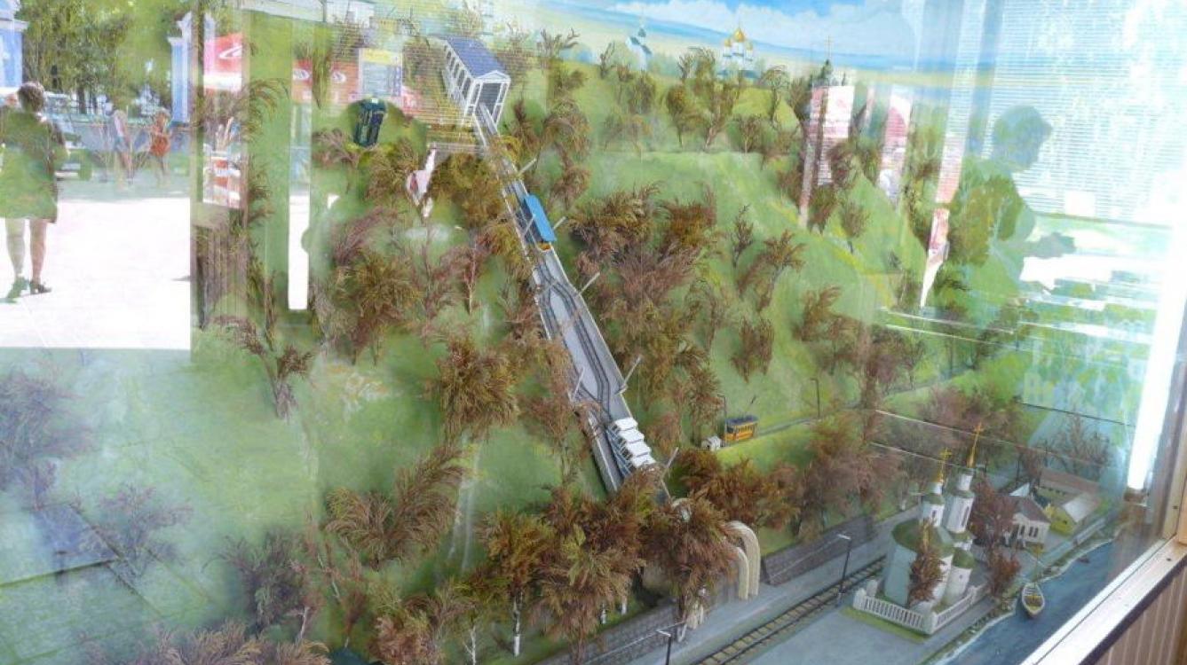 Kiev: La maquette du funiculaire dans la satin supérieure