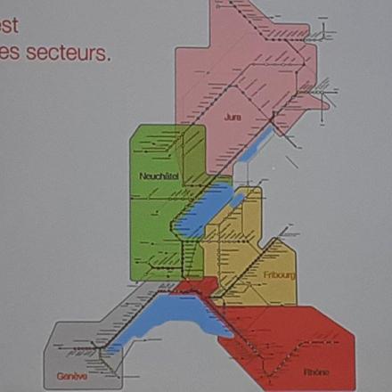 Centre d'Exploitation Ouest des CFF à Lausanne - Carte des secteurs